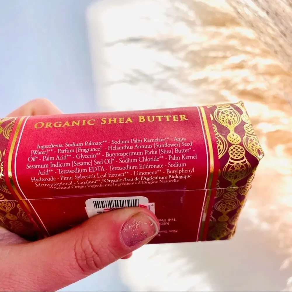 2 NEW ANTHROPOLOGIE MISTRAL Red Gold Winter Berry Organic Shea Butter Bar Soap